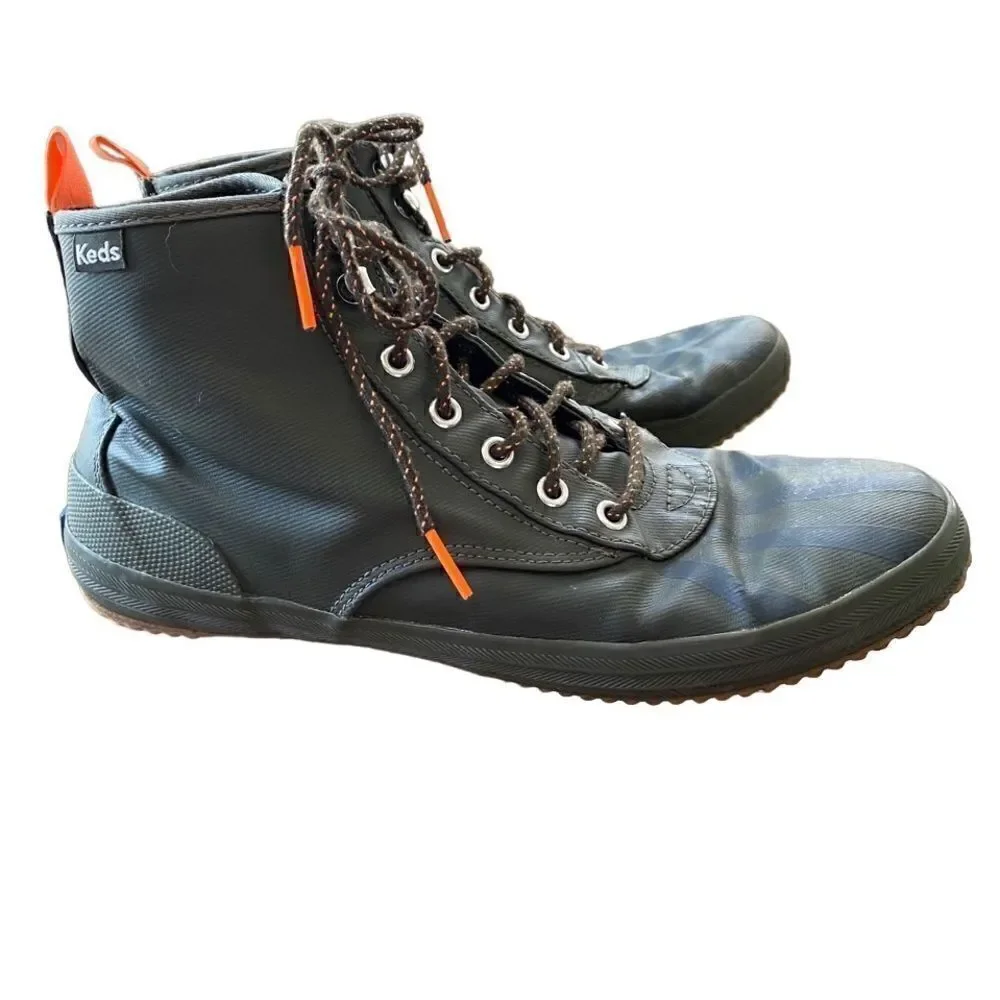Keds Scout Splash Duck Boots 8 Orange Green Rain Boots